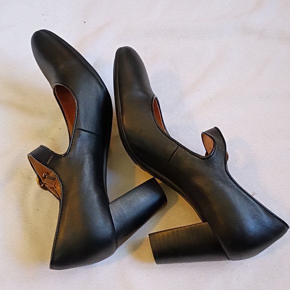 Sofft Black Leather Mary Jane Block Heel - Picture 4 of 8